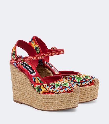 Sandales compensées Carretto à imprimé - Dolce&Gabbana - Modalova