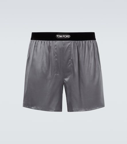 Boxer en soie mélangée à logo - Tom Ford - Modalova