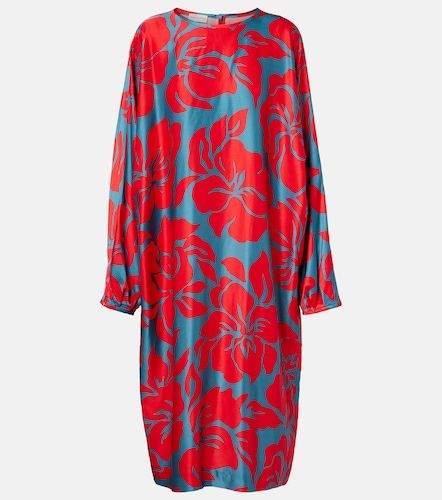 Robe midi en satin à fleurs - Dries Van Noten - Modalova