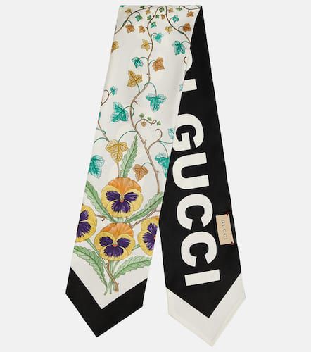 Foulard Flora imprimé en soie - Gucci - Modalova