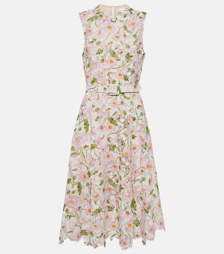 Robe midi à fleurs - Oscar de la Renta - Modalova