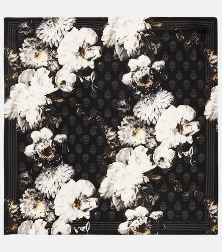 Foulard en soie à fleurs - Alexander McQueen - Modalova