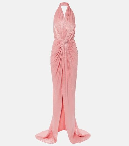 Robe Joa en georgette métallisée - Costarellos - Modalova