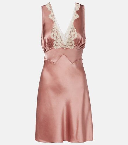Chloé Robe en satin de soie et dentelle - Chloe - Modalova