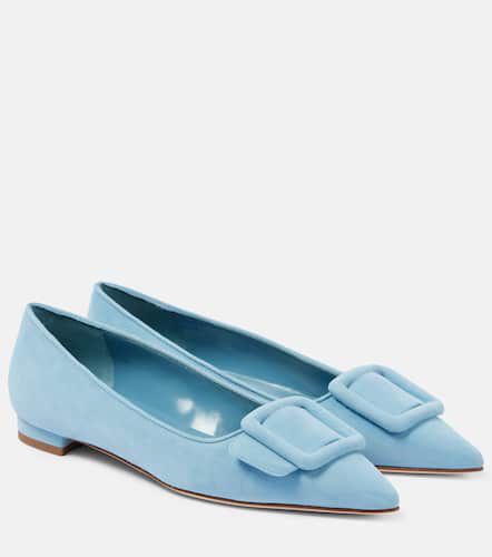 Ballerines Maysalepumpflat en daim - Manolo Blahnik - Modalova