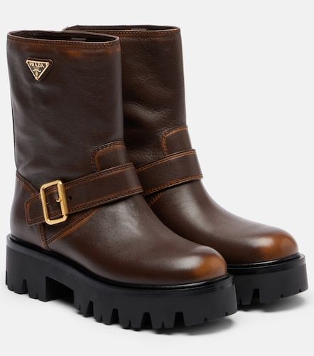 Prada Bottines en cuir à logo - Prada - Modalova