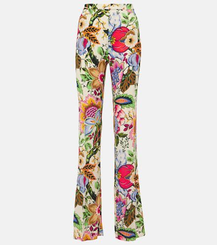 Pantalon droit à taille haute à fleurs - Etro - Modalova