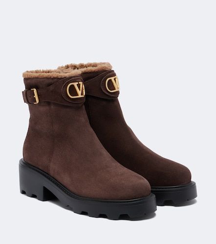 Bottines VLogo en daim - Valentino Garavani - Modalova