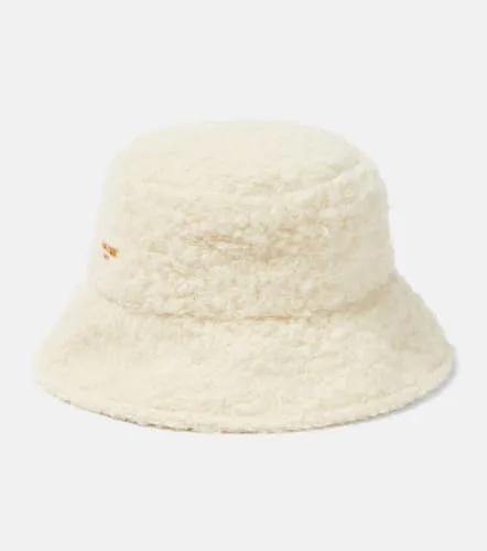 Chapeau bob en laine mélangée à logo - Balmain - Modalova