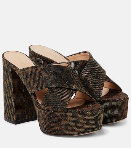 Mules à plateformes en lamé à imprimé léopard - Gianvito Rossi - Modalova