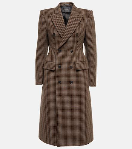 Manteau en laine mélangée à carreaux - Balenciaga - Modalova