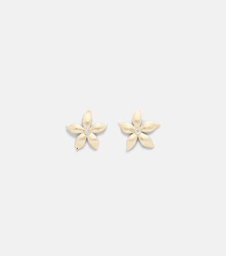 Boucles d'oreilles Golden Blossom en or 18 ct et diamants - Ileana Makri - Modalova