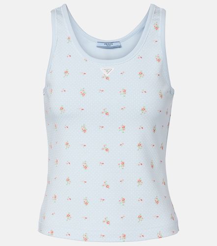 Débardeur en coton mélangé à fleurs - Prada - Modalova