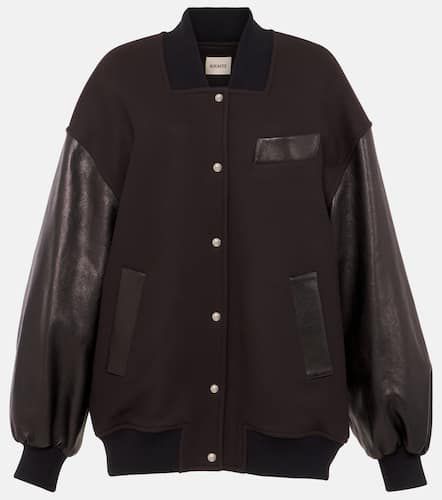 Veste bomber Spencer en laine mélangée et cuir - Khaite - Modalova