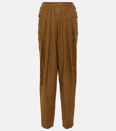 Pantalon à taille haute en lin et laine - Loro Piana - Modalova
