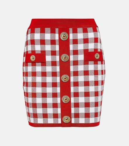 Balmain Mini-jupe en maille vichy - Balmain - Modalova