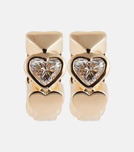 Boucles d'oreilles Heart Diamond en or 14 ct - Sydney Evan - Modalova