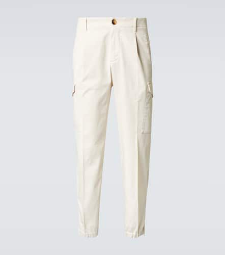 Pantalon cargo à taille mi-haute en coton mélangé - Brunello Cucinelli - Modalova