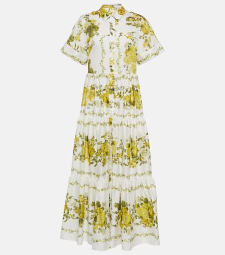 Robe longue Helena en coton à fleurs - Erdem - Modalova