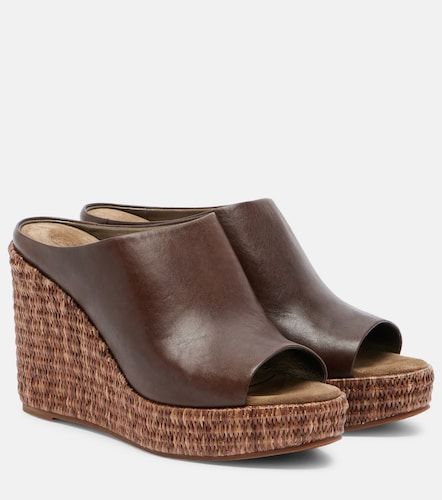 Mules compensées en cuir - Brunello Cucinelli - Modalova