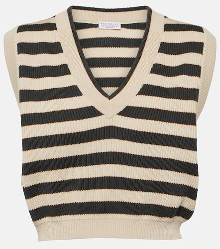 Pull sans manches en coton - Brunello Cucinelli - Modalova