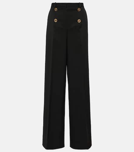 Pantalon ample à taille haute en laine - Versace - Modalova