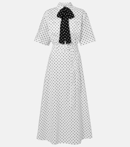 Robe mi-longue en coton à pois - Valentino - Modalova