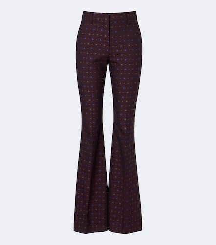 Pantalon évasé en laine et coton à fleurs - Etro - Modalova