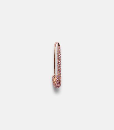 Boucle d'oreille unique Safety Pin en or rose 18 ct et saphirs - Anita Ko - Modalova