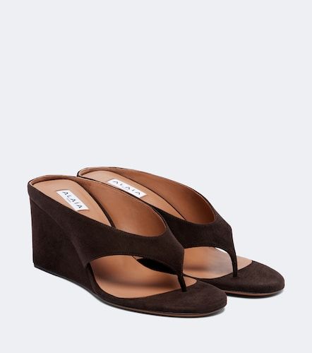 Alaïa Sandales compensées Cube en daim - Alaia - Modalova