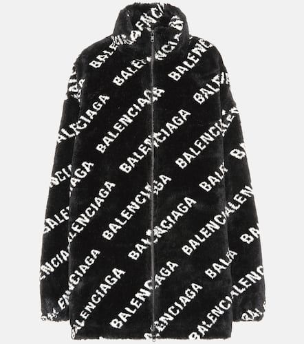 Veste en fourrure synthétique à logo - Balenciaga - Modalova