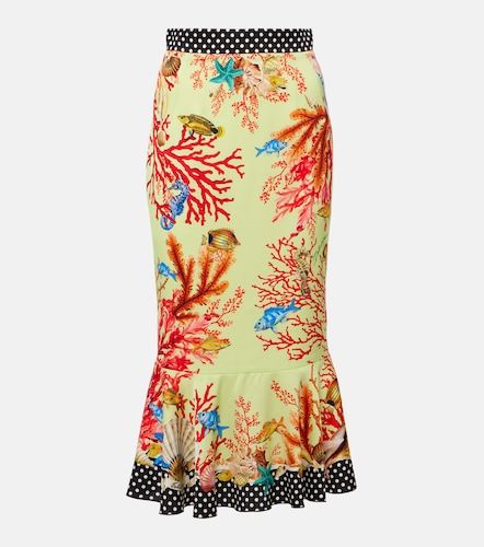 Jupe midi Capri en soie mélangée à imprimé - Dolce&Gabbana - Modalova