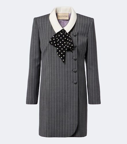 Robe blazer en laine vierge à rayures - Valentino - Modalova