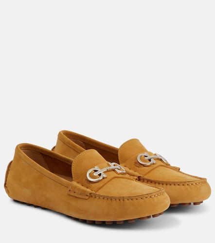 Mocassins Double Gancini en daim - Ferragamo - Modalova