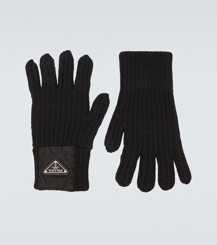 Gants en maille côtelée de laine et cachemire - Prada - Modalova