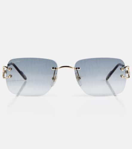 Lunettes de soleil rectangulaires - Cartier Eyewear Collection - Modalova