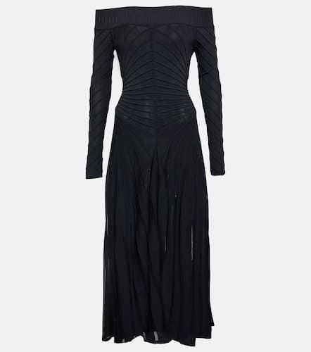 Alaïa Robe midi à encolure bardot - Alaïa - Modalova