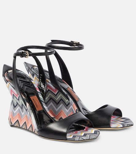 Sandales compensées Zig Zag en cuir - Missoni - Modalova