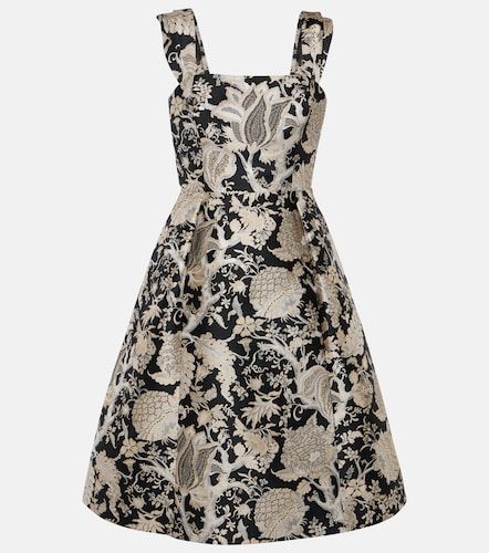 Robe midi en jacquard à fleurs - Carolina Herrera - Modalova