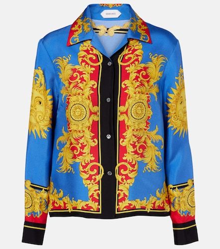 Chemise imprimée en sergé de soie - Versace - Modalova