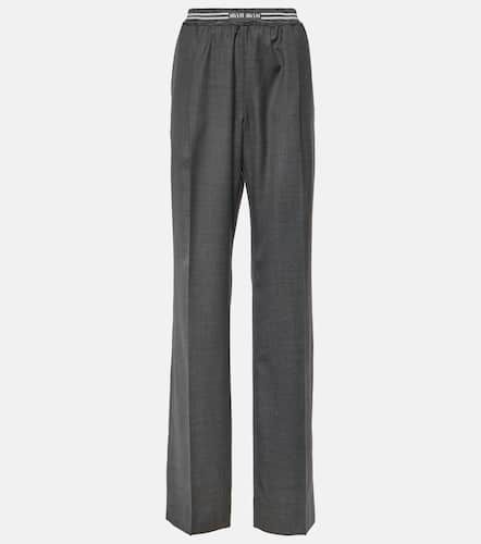 Pantalon à taille basse en laine - Miu Miu - Modalova