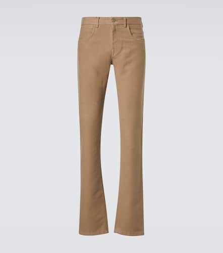 Pantalon droit en coton et cachemire - Canali - Modalova