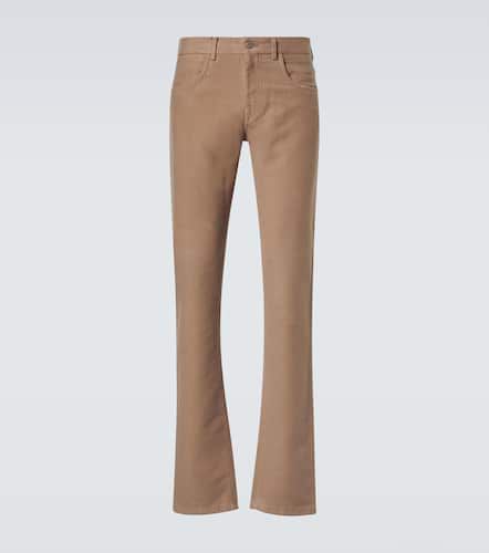 Pantalon droit en coton et cachemire - Canali - Modalova