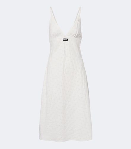 Robe midi à broderies anglaises - Miu Miu - Modalova