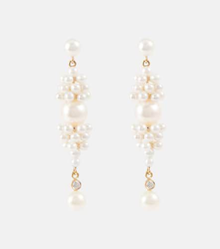 Boucles d'oreilles Rêve de Diamant en or 14 ct, diamants et perles - Sophie Bille Brahe - Modalova