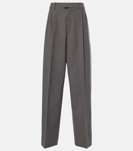 Pantalon droit à taille mi-haute en laine - Bottega Veneta - Modalova