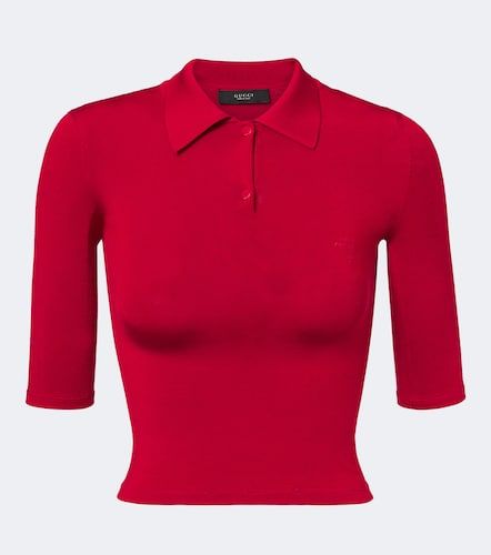 Gucci Polo en soie mélangée - Gucci - Modalova
