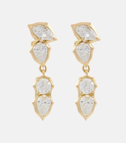 Boucles d'oreilles Poppy Single Drops en or 18 ct et diamants - Jade Trau - Modalova