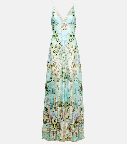 Robe longue imprimée en soie - Camilla - Modalova