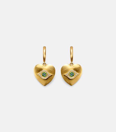 Boucles d’oreilles Eye Love en or 18 ct, diamants, saphirs et tsavorites - Ileana Makri - Modalova